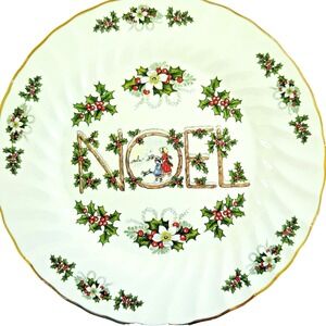 Farmhouse Christmas Decor NOEL 9-3/4" Dinner Plates Fine English Cottage